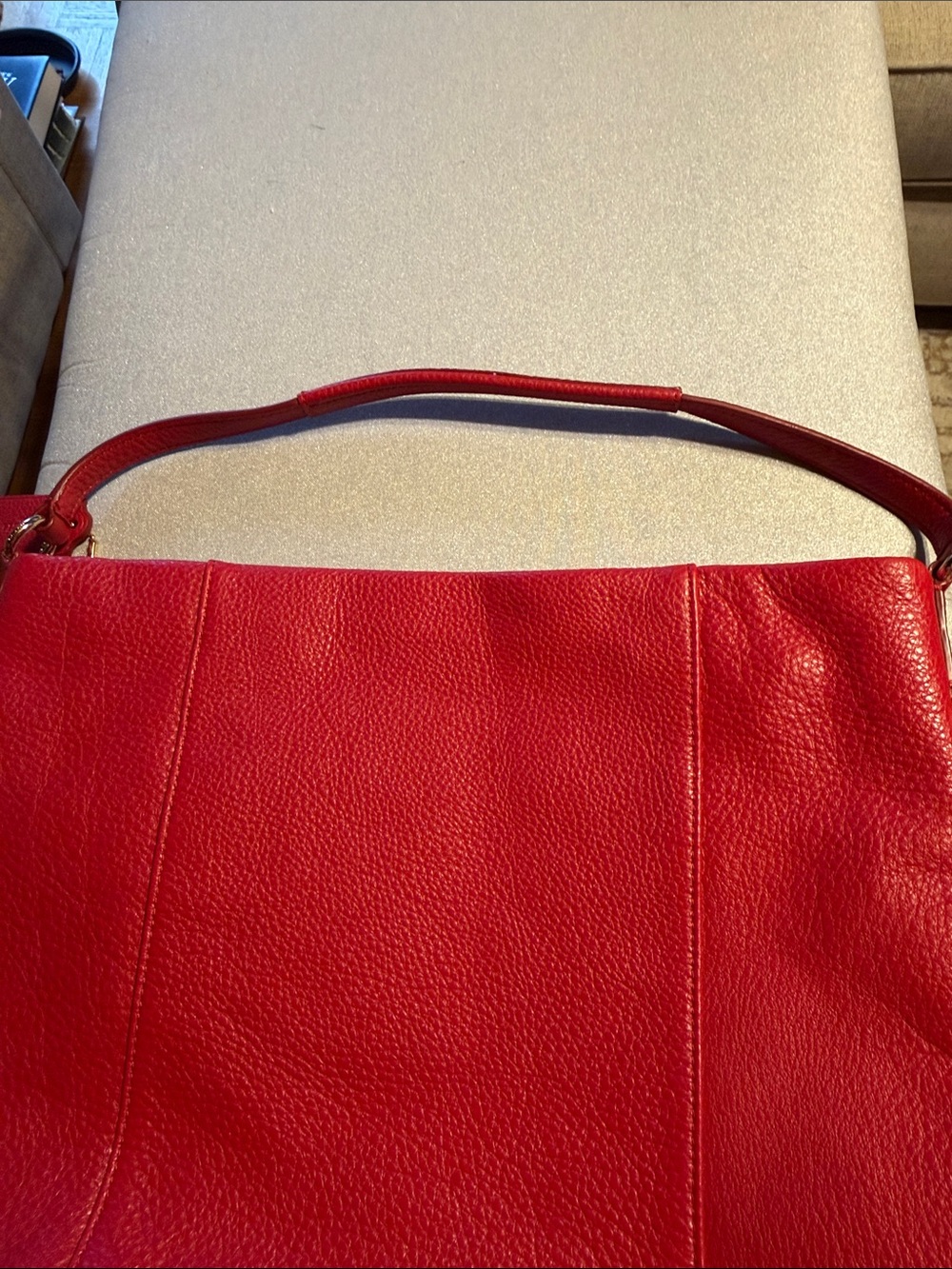 Coach Pebbled Leather Crossbody Bag in Bright Red - Picture 4 of 9